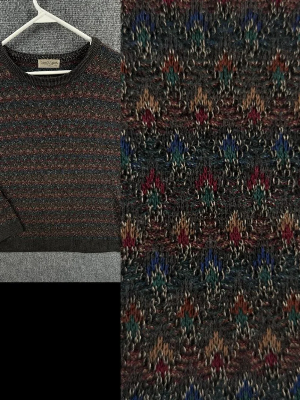 Tricots St Raphael XL Colorful Knit Geometric Art Pullover USA Coogi Style Adult